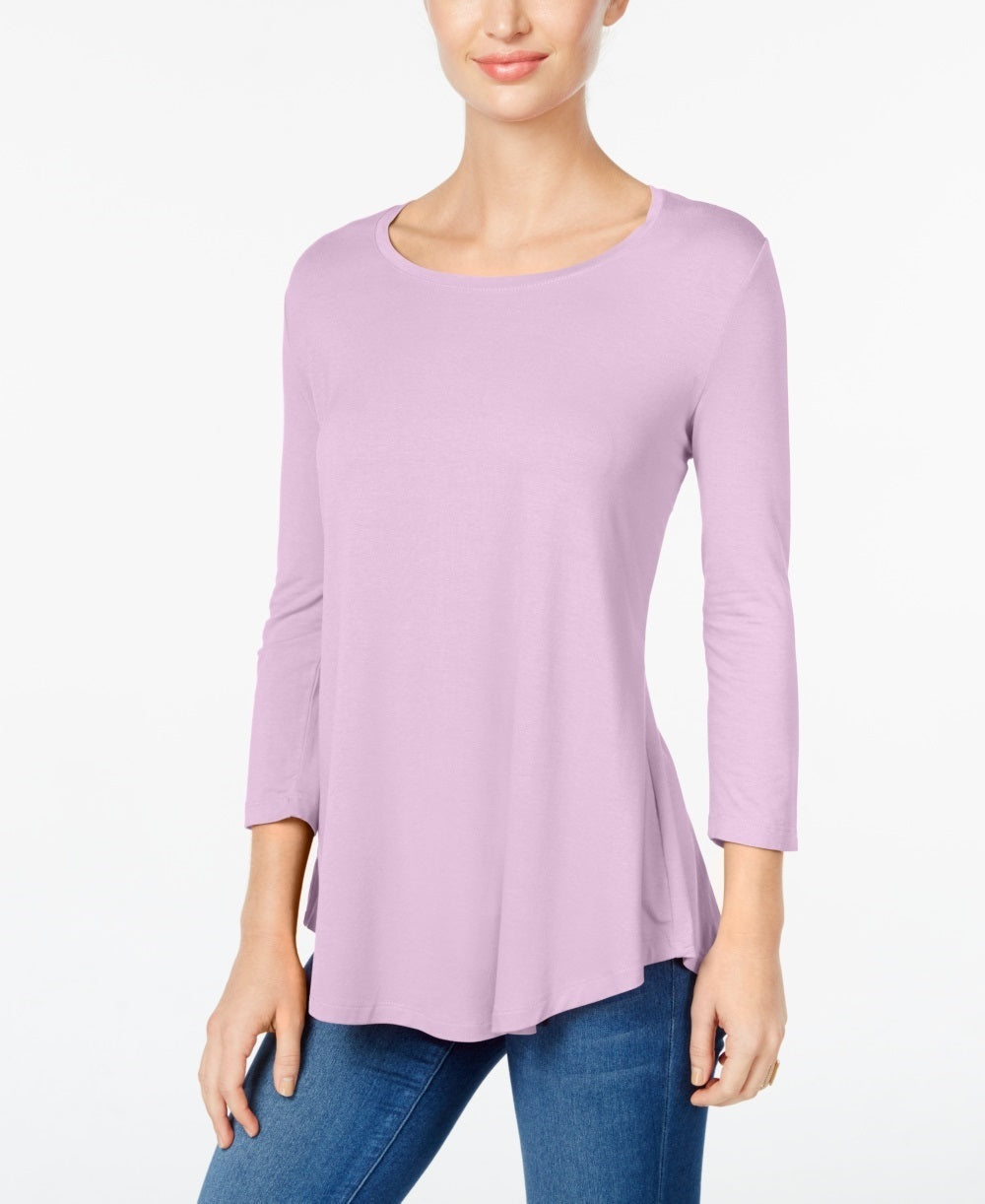 JM Collection Women's Scoop-Neck Top Purple Size Large