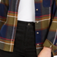 Polly & Esther Junior's Plaid Utility Shirt Navy  Multi  Size Large