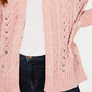 Hippie Rose Juniors' Pointelle-Knit Chenille Cardigan Pink Size Large