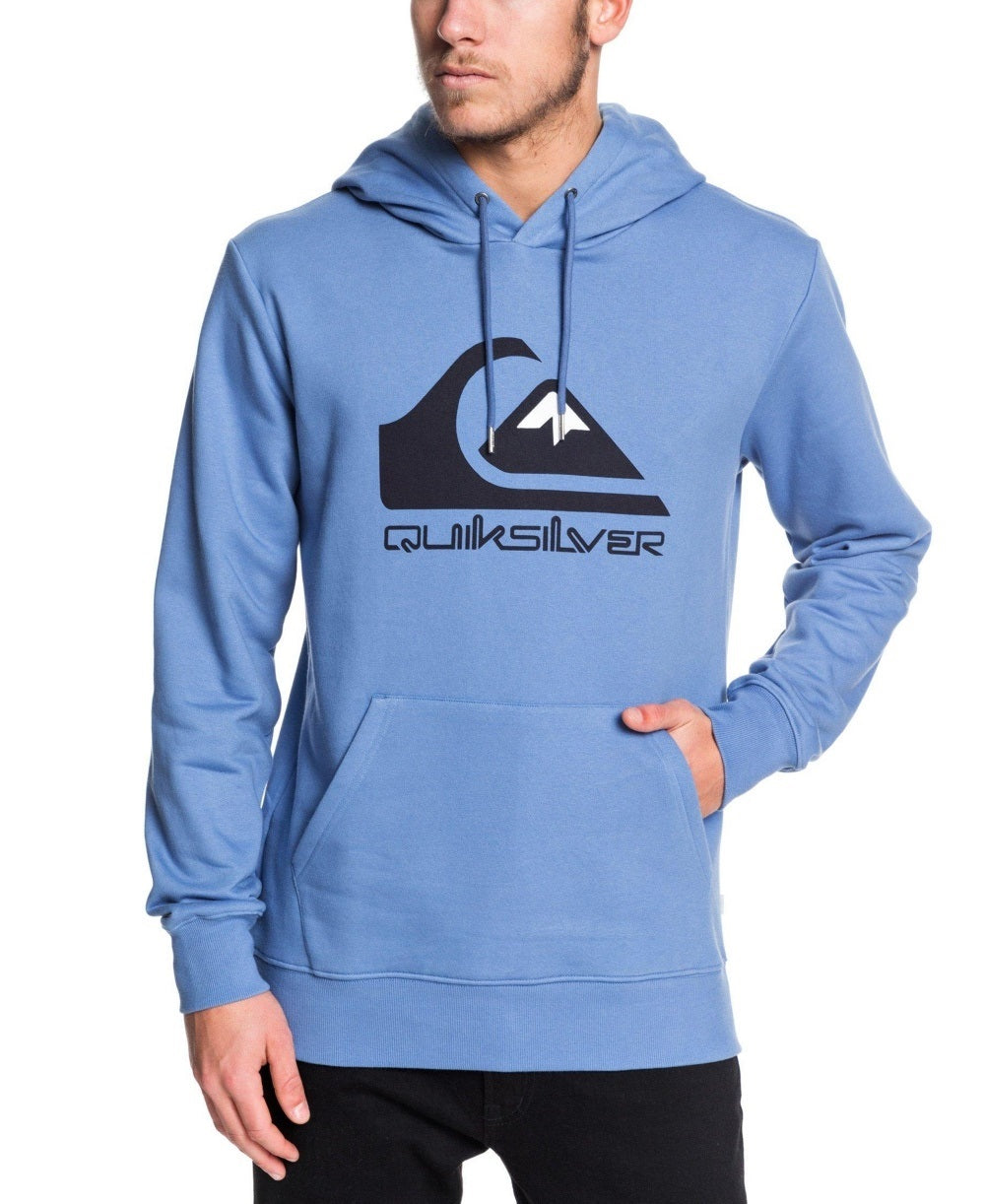 Quiksilver Men's Omni Logo Screen Fleece Hoodie Blue Size XX Large