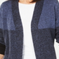 Karen Scott Women's Colorblocked Cardigan Blue Size Petite S