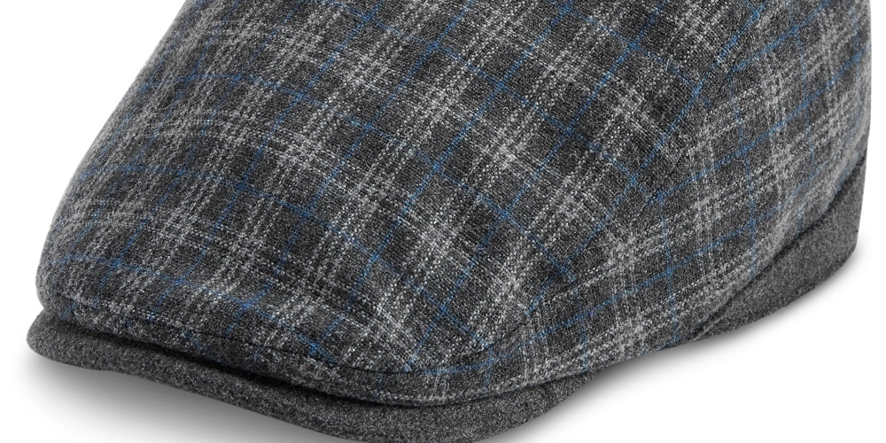 Levi's Men's Plaid Flat Top Ivy Hat Gray Size Regular