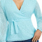 Charter Club Women's Clip Dot Wrap Top Blue Size Large
