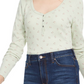 Ultra Flirt Junior's Scallop Edge Henley Shirts White Size X-Large