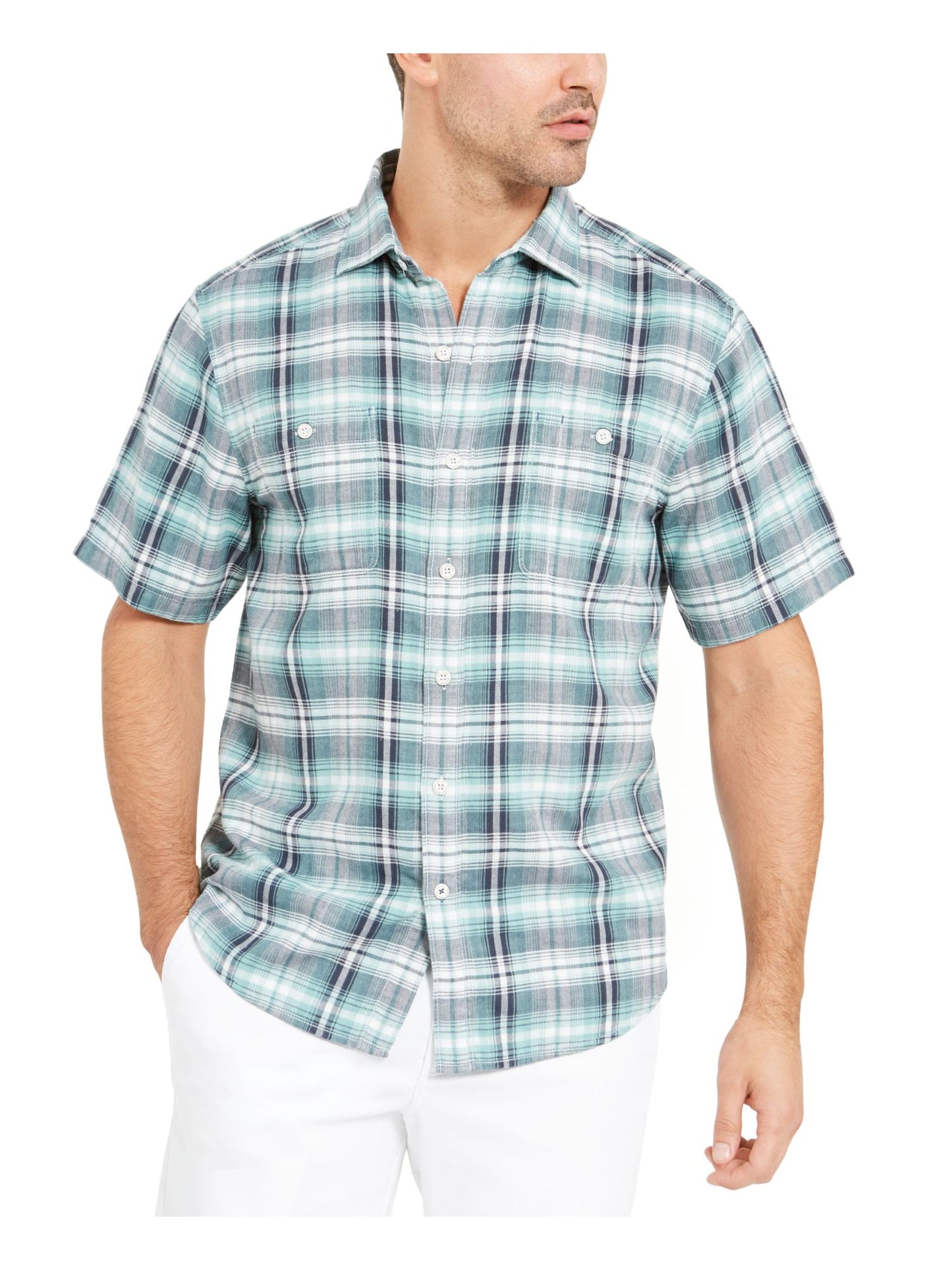 Tommy Bahama Men's Casual Shirt Button Down Plaid Green Size X-Large