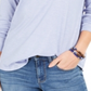 Style & Co Women's Speckled Shimmer Top Blue Size XX-Large