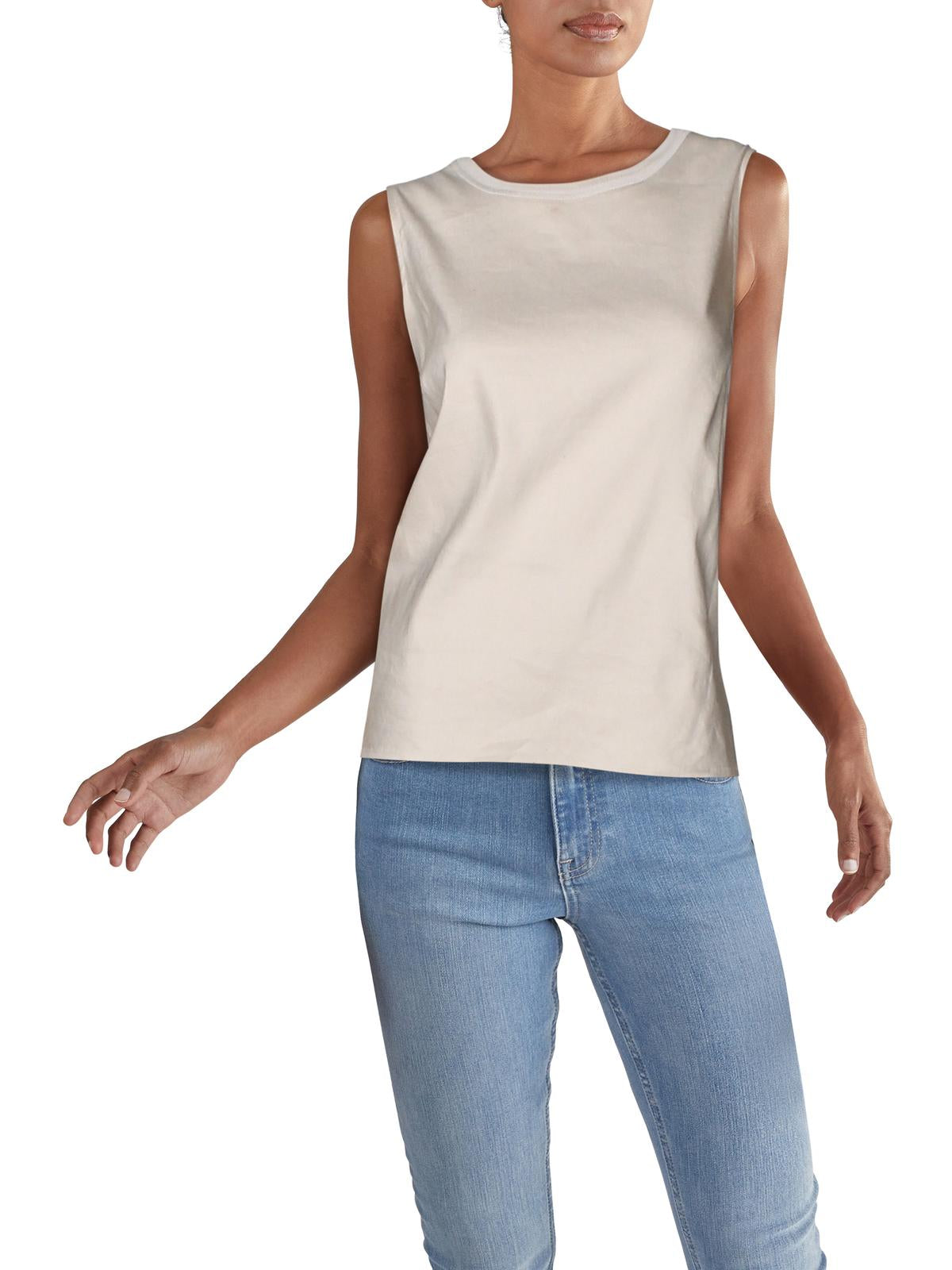 Alfani Women's Sleeveless Jewel Neck Top Brown Size X-Large