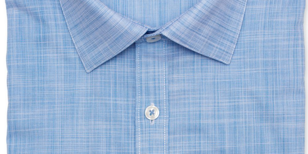Ryan Seacrest Distinction Men's Slim Fit Stretch Woven Plaid Dress Shirt Blue Size 15