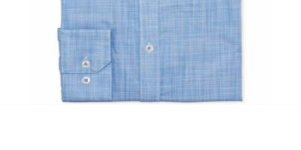 Ryan Seacrest Distinction Men's Slim Fit Stretch Woven Plaid Dress Shirt Blue Size 15
