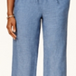 Charter Club Women's Linen Drawstring Pants Blue Size Petite Large