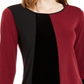 Alfani Women's Asymmetrical Hem Colorblocked Top Maroon-Black Size Petite Large