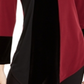 Alfani Women's Asymmetrical Hem Colorblocked Top Maroon-Black Size Petite Large