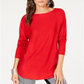 INC International Concepts Women's Sweater Tunic Red Size Petite Small