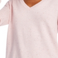 Maison Jules Women's Cotton V Neck Tunic Sweater Pink Size Large