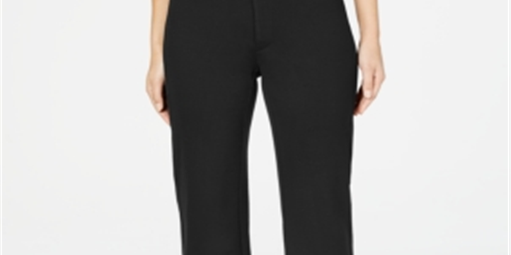 Charter Club Women's Cropped Wide Leg Pants Black Size 16