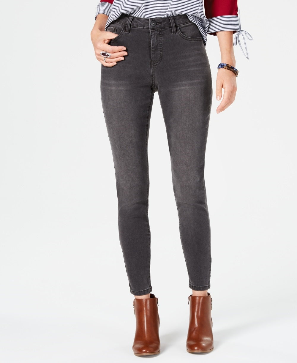 Style & Co Women's Power Sculpt Curvy Fit Skinny Jeans Black Size 8