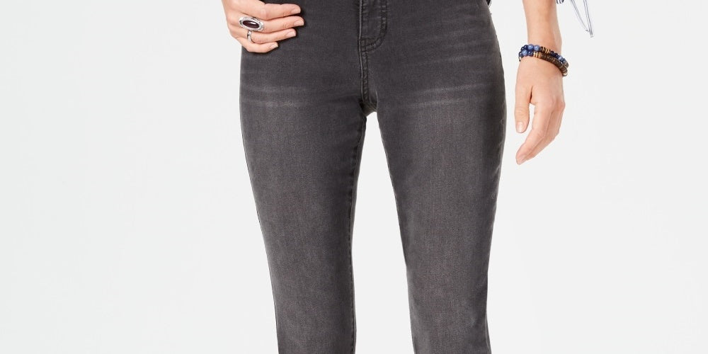 Style & Co Women's Power Sculpt Curvy Fit Skinny Jeans Black Size 8