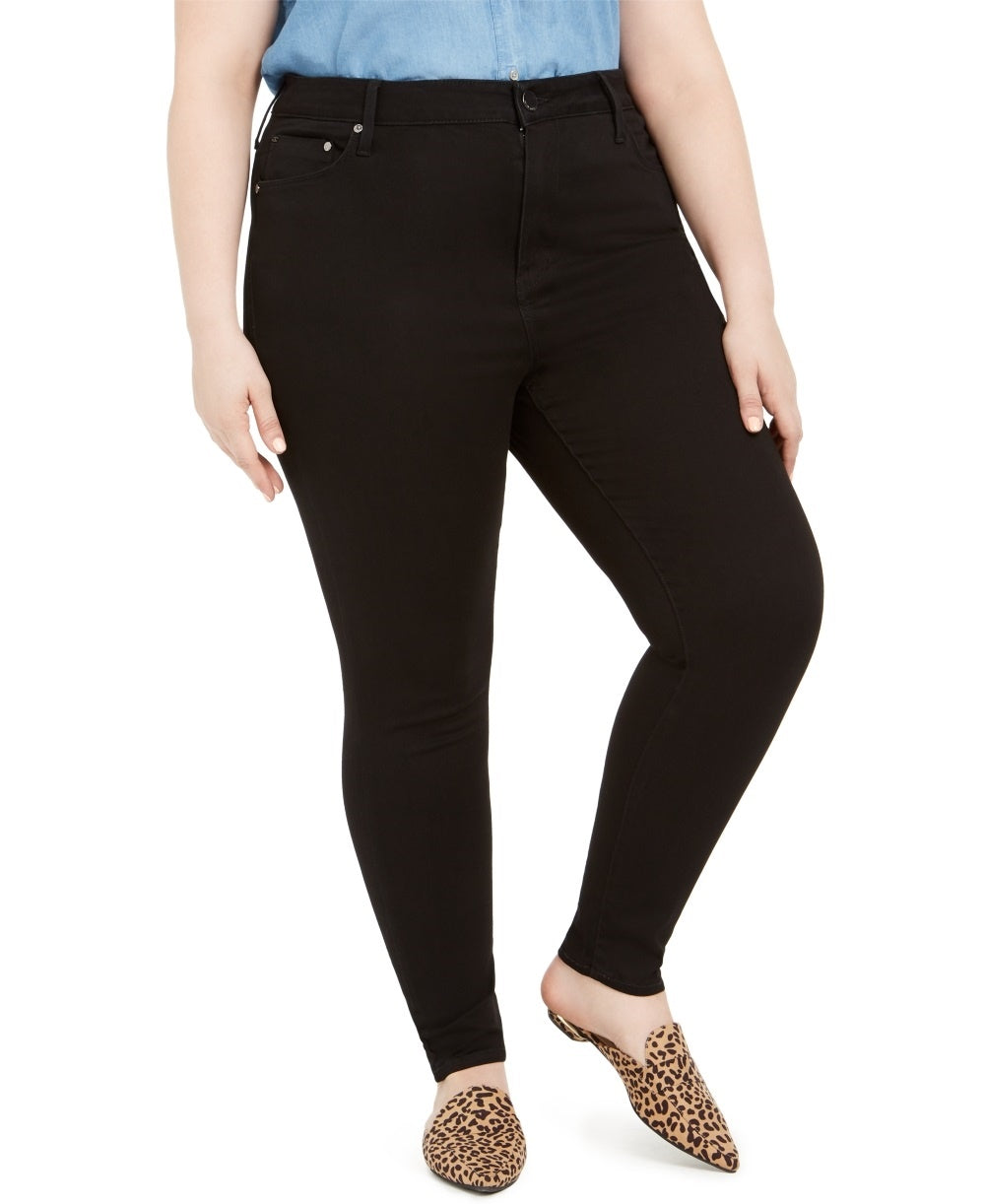 Seven7 Jeans Women's High Rise Skinny Jeans Black Size 18W