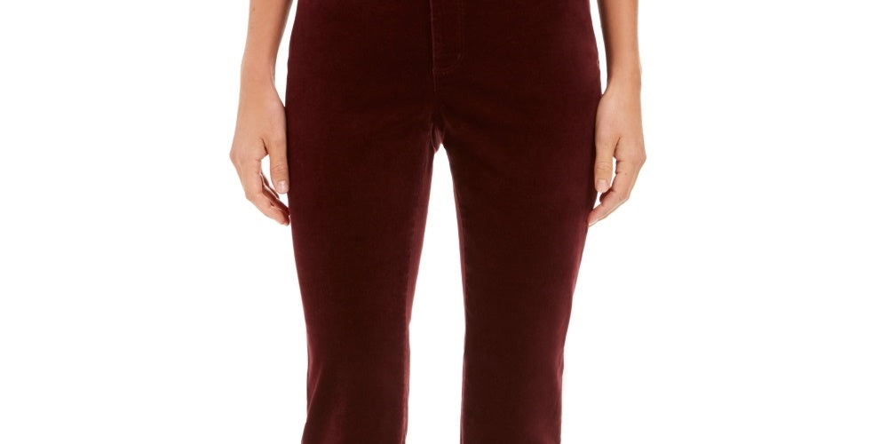 Charter Club Women's Lexington Velveteen Straight Leg Jeans Red Size 16 Petite