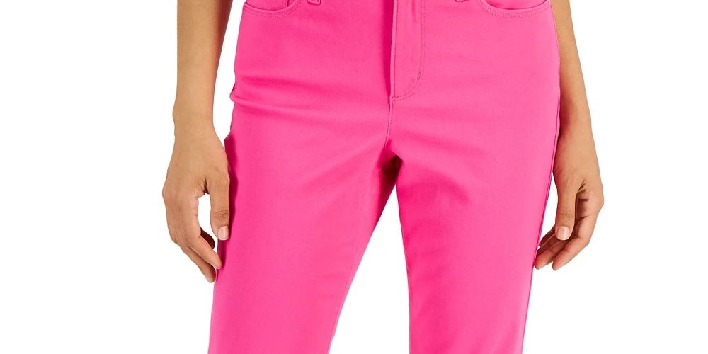 Charter Club Women's Tummy Control Bristol Capri Jeans Pink Size 10