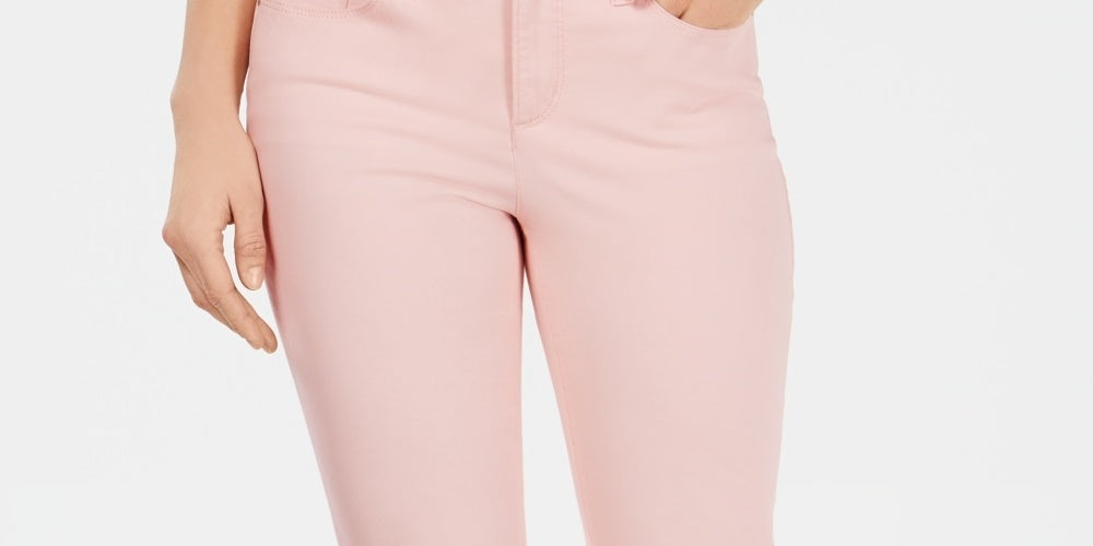 Charter Club Women's Tummy Control Bristol Capri Jeans Pink Size 18