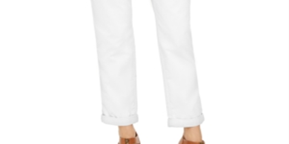 Style & Co Women's Straight Leg Chino Pants White Size 4