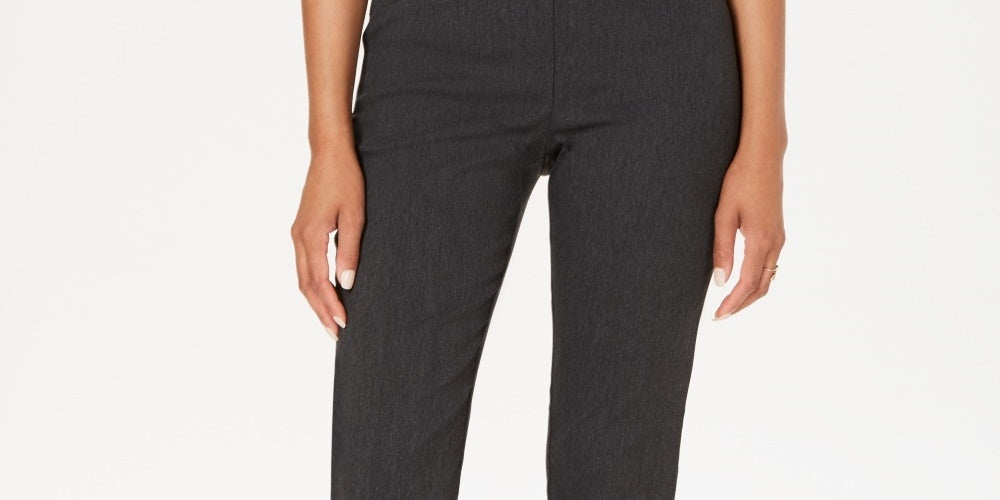 Charter Club Women's Cambridge Skinny Pull On Tummy Control Pants Gray Size 6