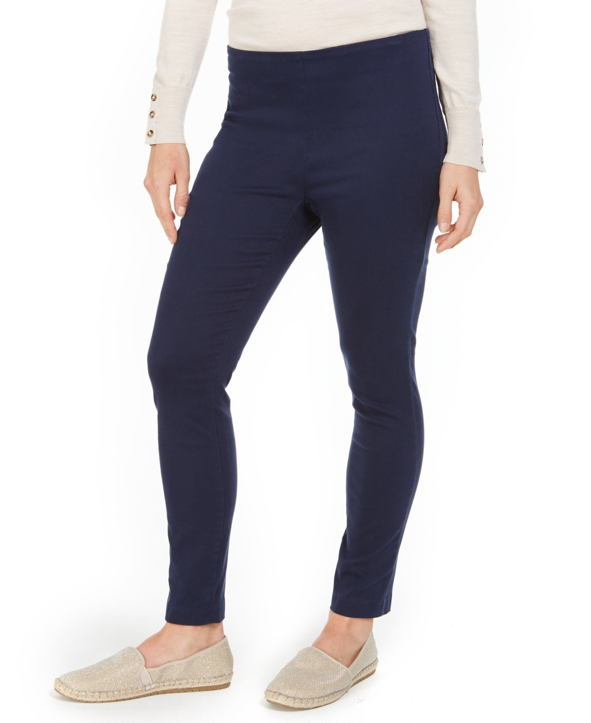 Charter Club Women's Chelsea Stretch Twill Cropped Pants Blue Size 12 Petite