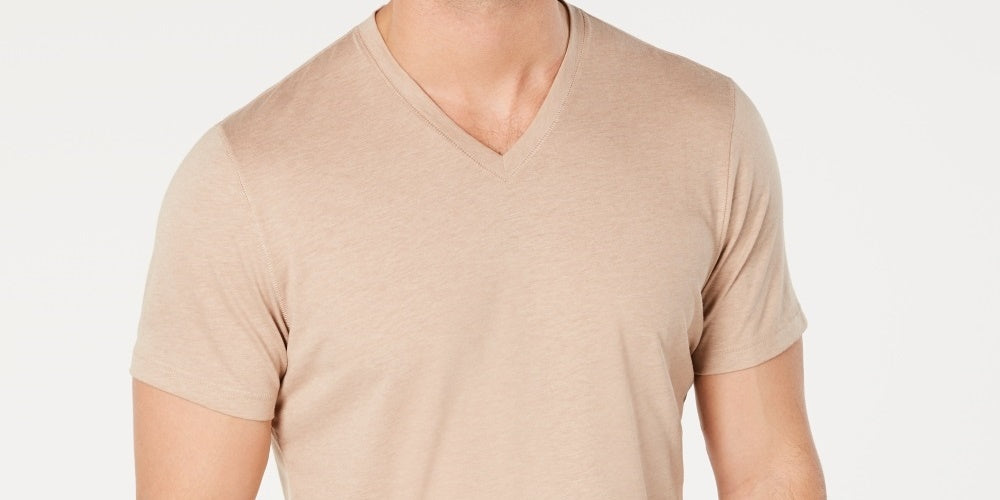 INC International Concepts Men's Heathered T-Shirt Beige Size XX-Large