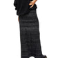 Free People Women's Shine Metallic Ribbed Maxi Skirt Black Size Medium