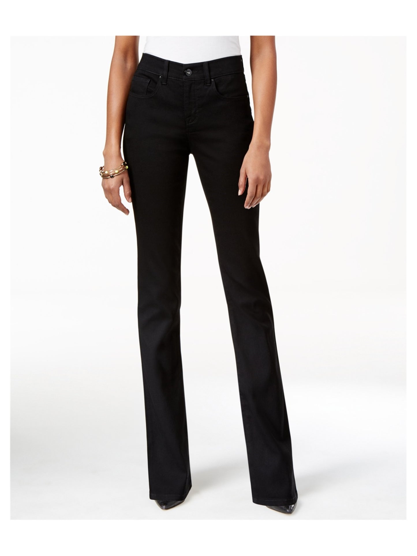 Style & Co Women's Mid Rise Bootcut Jeans Black Size 16S