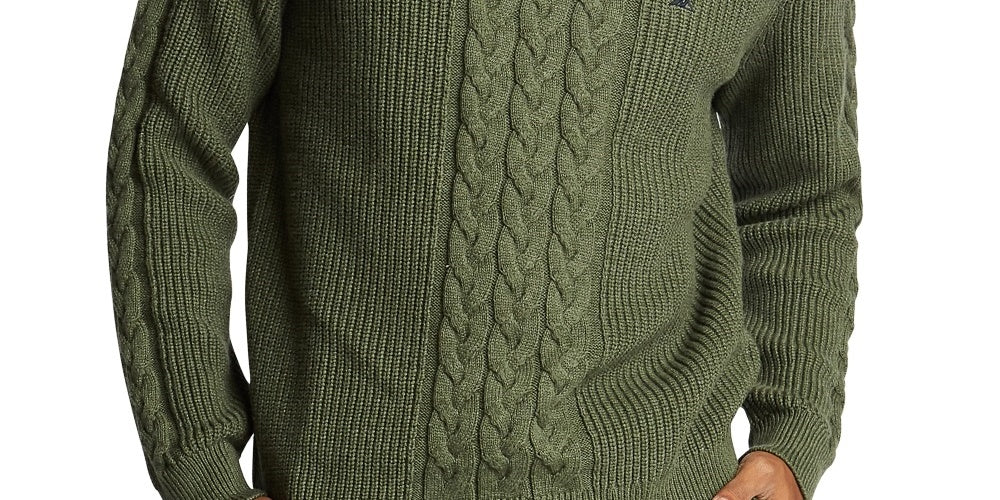 Nautica Men's Sail Classic Fit Cable Knit Sweater Green Size X-Large