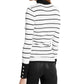 Guess Women's Rebekah Striped Button Mock Turtleneck Sweater White Size Large