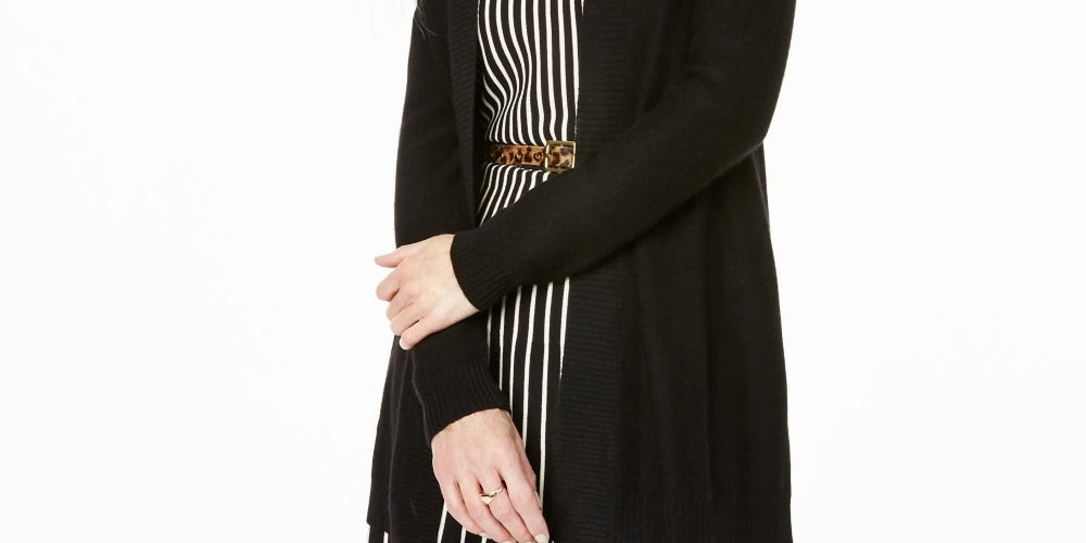 Charter Club Women's Nicki Cashmere Open Front Cardigan Regular Black Size X-Small