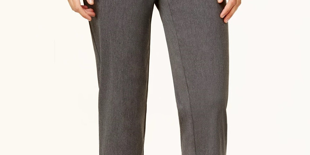 Alfred Dunner Women's Classics Allure Pull On Slim Leg Pants Gray Size 14