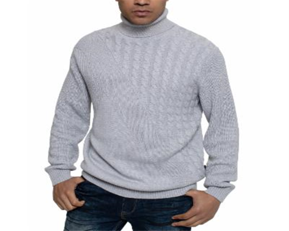 Sean John Men's Tri Pattern Turtleneck Sweater Gray Size Medium