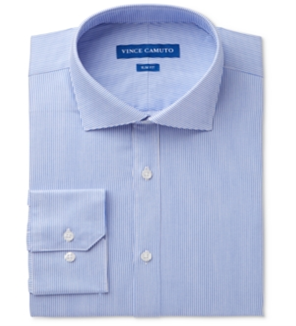 Vince Camuto Men's Button Down Stripe Dress Shirt Blue Size 14