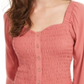 Self Esteem Junior's Smocked Sweetheart Blouse Brown Size X-Large