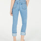 Oat Women's Cuffed Straight Leg Jeans Blue Size 29