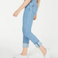Oat Women's Cuffed Straight Leg Jeans Blue Size 29