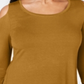 JM Collection Women's Cold Shoulder Top Yellow Size Small