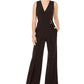 Vince Camuto Women's Jumpsuit Classic V Neck Hardware Black Size 10