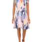 Bar III Women's Printed Ruched Waist Mini Dress Pink Size 0