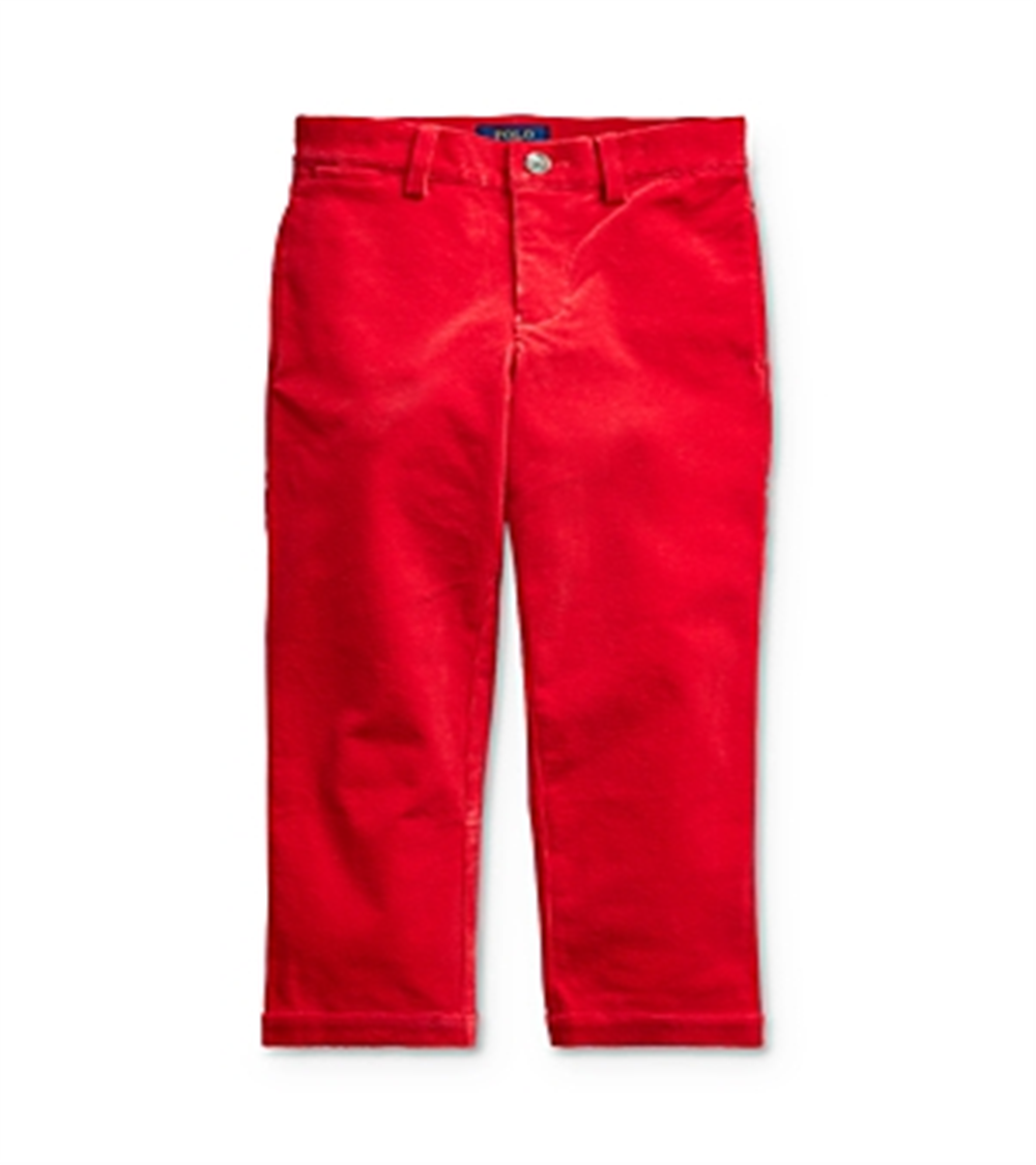 Ralph Lauren Boy's Madison Stretch Corduroy Slim Fit Pants Red Size 3T