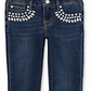 Hudson Girl's Adeline Rhinestone Skinny Jeans Blue Size 6X