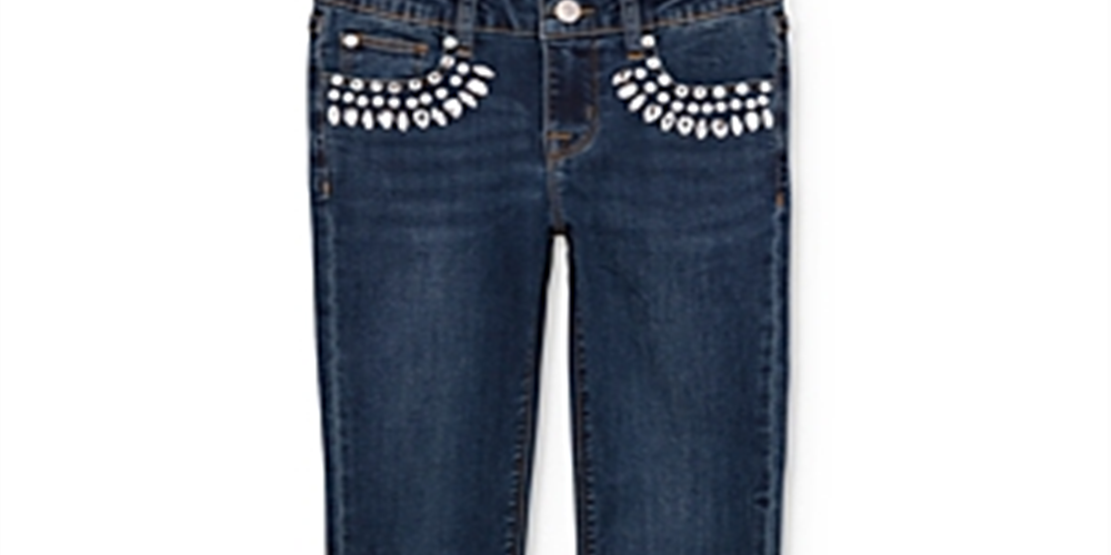 Hudson Girl's Adeline Rhinestone Skinny Jeans Blue Size 6X