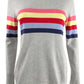 Charter Club Women's Shoulder Button Striped Sweater Gray Size Medium
