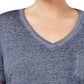 Style & Co Women's Plus V Neck Short Sleeves T-Shirt Blue Size 0X