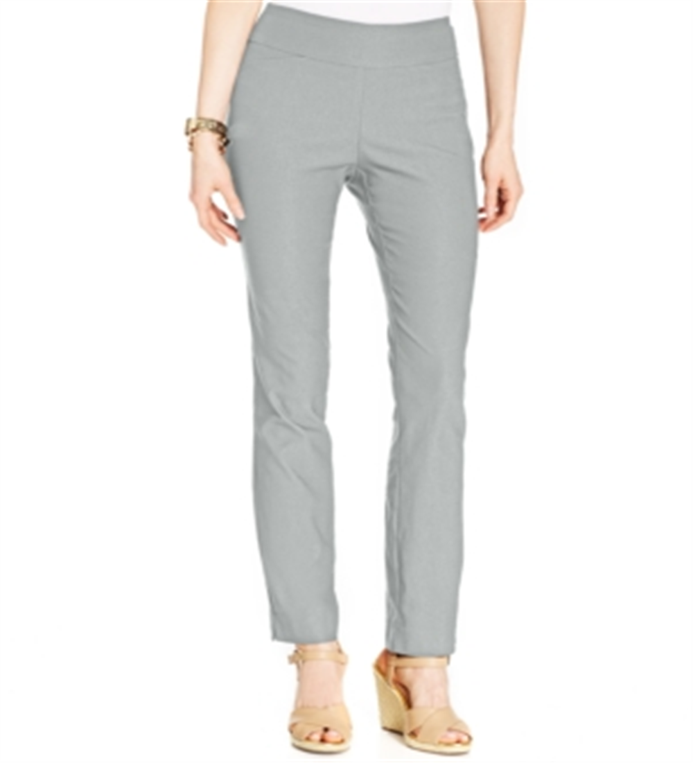 Charter Club Women's Cambridge Tummy Control Slim Leg Pants Gray Size 4 P
