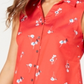 Charter Club Women's Floral Print Shirt Red Size 16 P